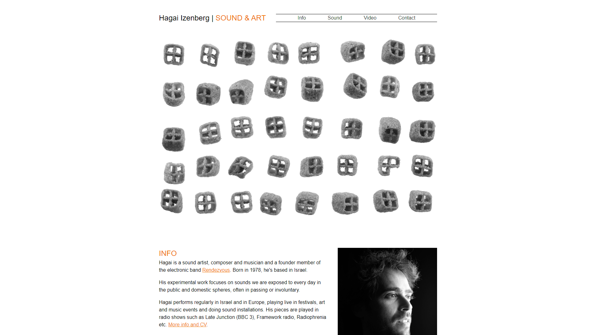 Screenshot of Hagai Izenberg's website showing the logotype, navigation, and hero image at desktop resolution